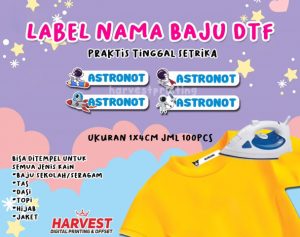 stiker label baju DTF