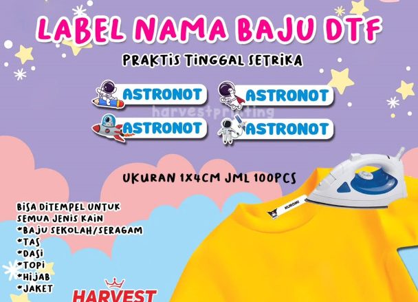 stiker label baju DTF