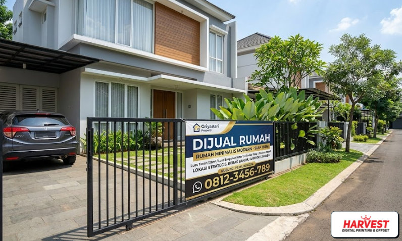 cetak banner agen properti