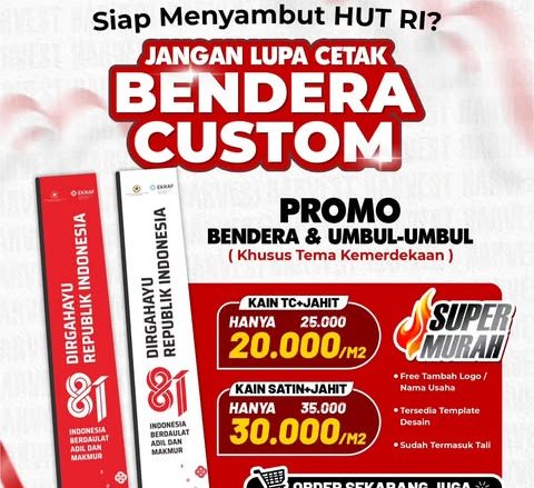 Cetak Umbul Umbul Kemerdekaan
