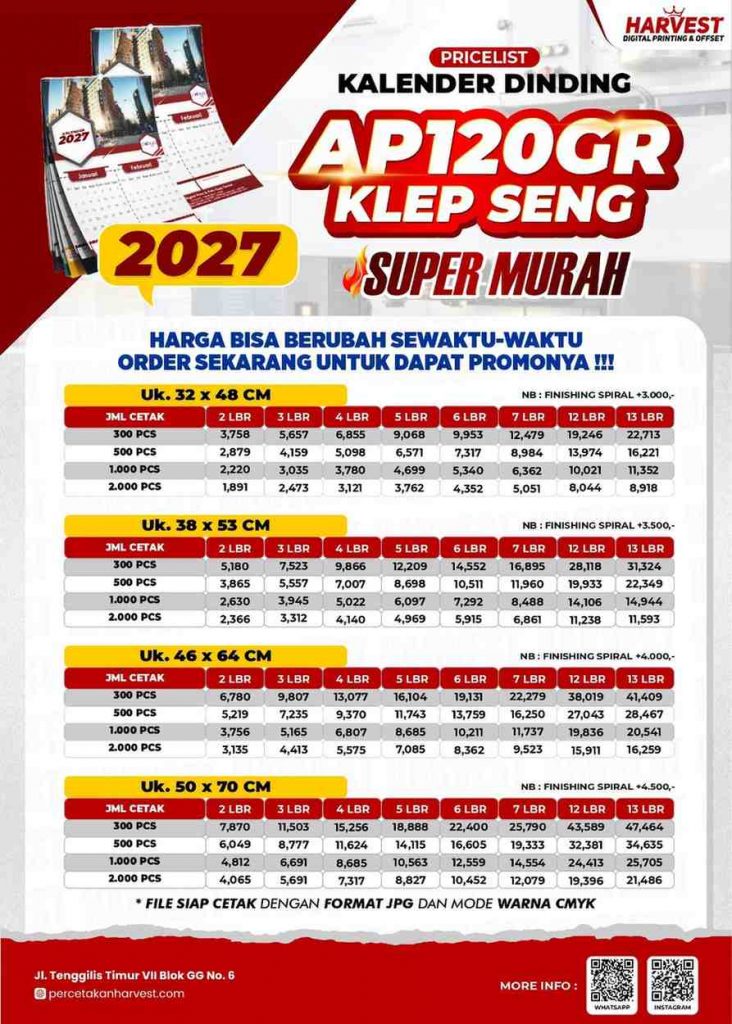 kalender dinding murah